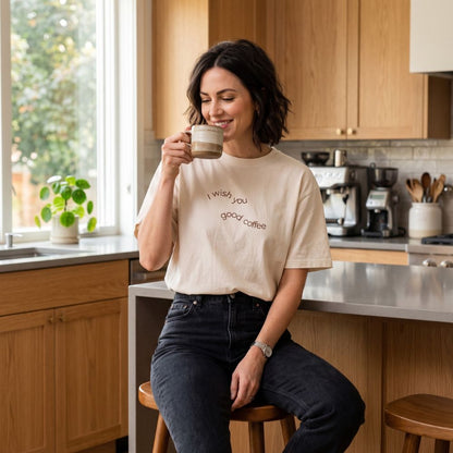 Camiseta Oversized  I Wish You Good Coffee
